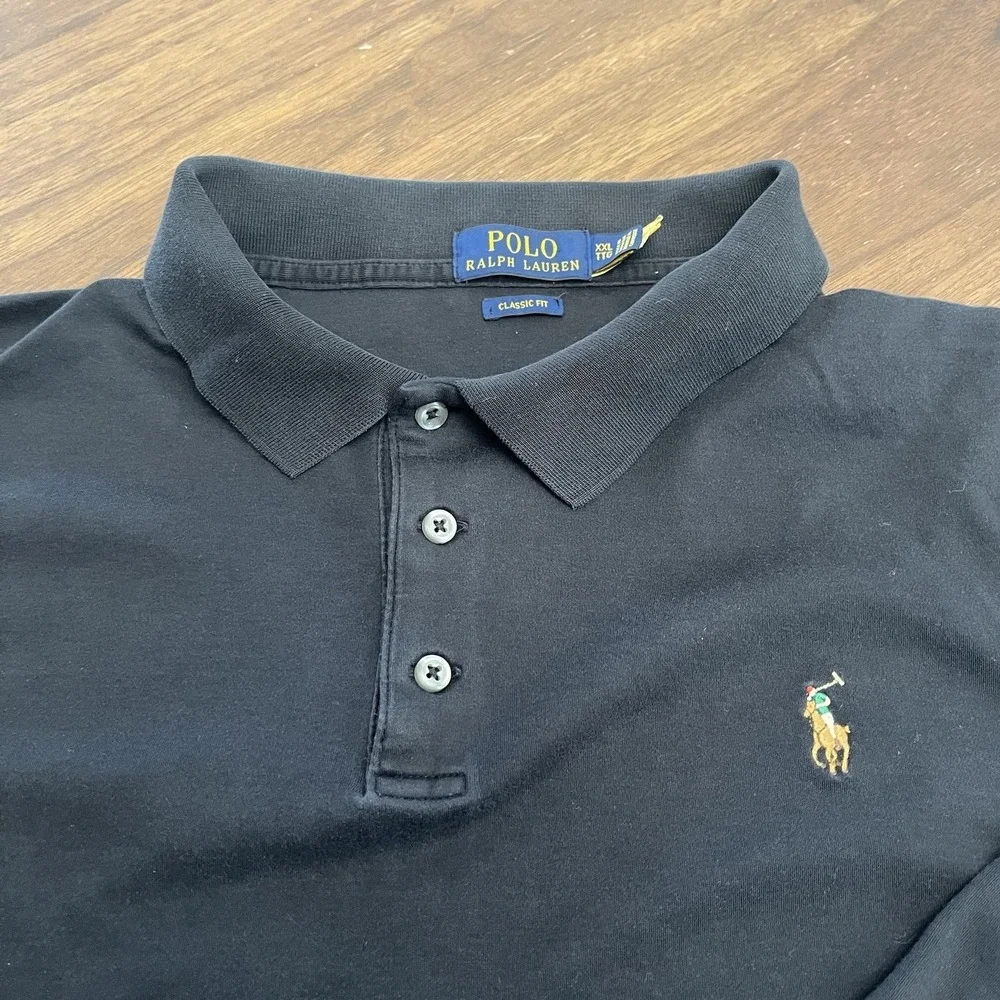 Polo Ralph Lauren Classic Fit Men's 2XL Flesh Pony Black Long Sleeve SOFT